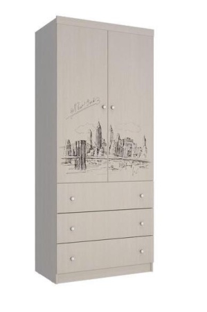 Шкаф с Ящиками Мийа-3 ШЯ-308/Фотопечать (Ш-973 х В-2090 х Г-509 мм)