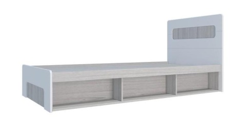Кровать Палермо №1 с Подъемным Механизмом МДФ Ясень Шимо Светлый/ фасад Белый Глянец