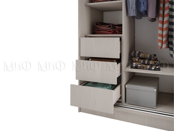 Шкаф-Купе Тринити-3 (Ш-1350 мм x В-2244 мм x Г-600 мм)/Разные Цвета